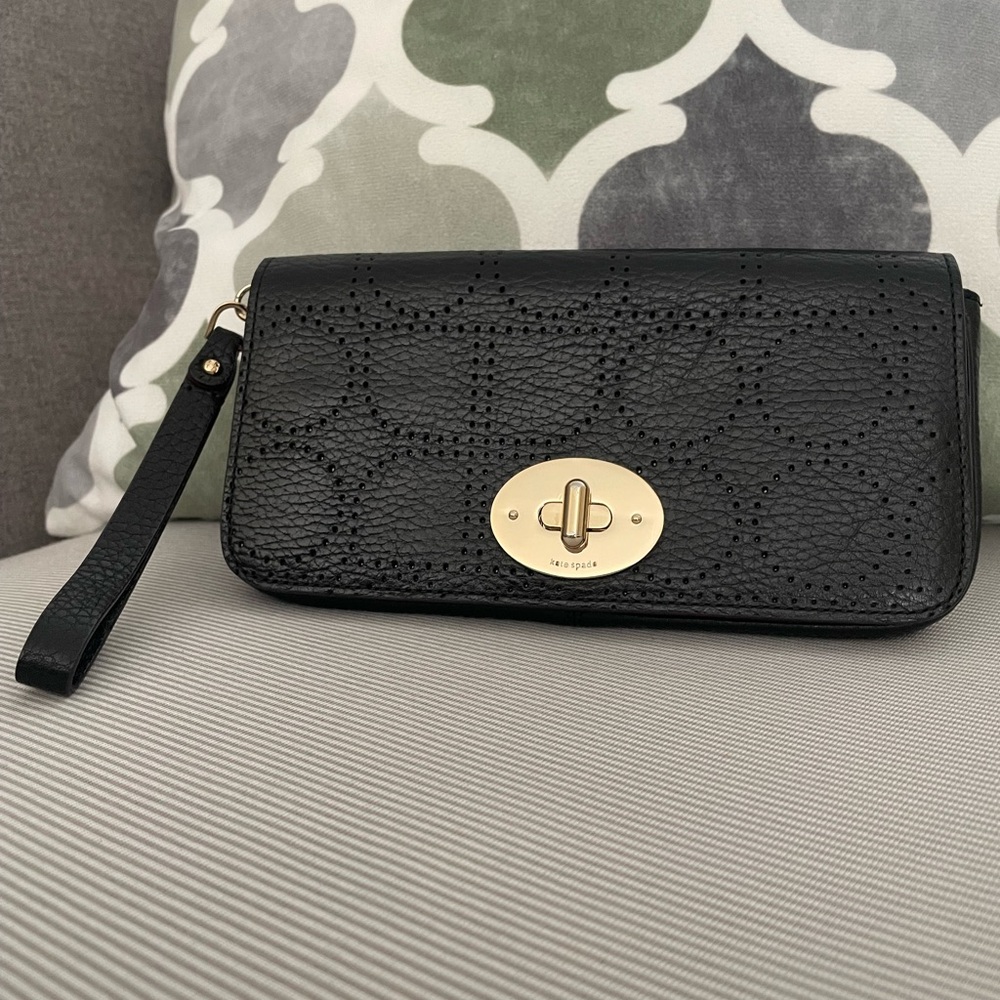Kate Spade Leather Turnlock Wristlet/Clutch
